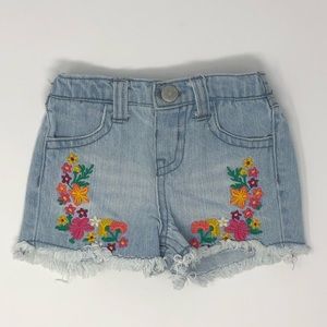 Koala Kids Floral Embroidered Denim Shorts
